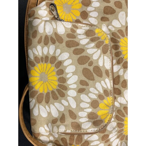 Retro Relic Floral Shoulder Bag With Brown & Yellow Daisies Baxk Zipper - Picture 3 of 8